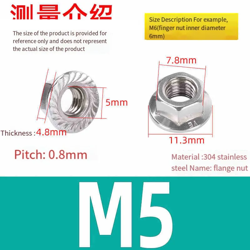10/20/25/50pc M3 M4 M5 M6~M12 Colored zinc 304 A2 Stainless Steel Hex Flange Nylon Insert Lock Nut Self-locking Nylock Locknut - Image 3