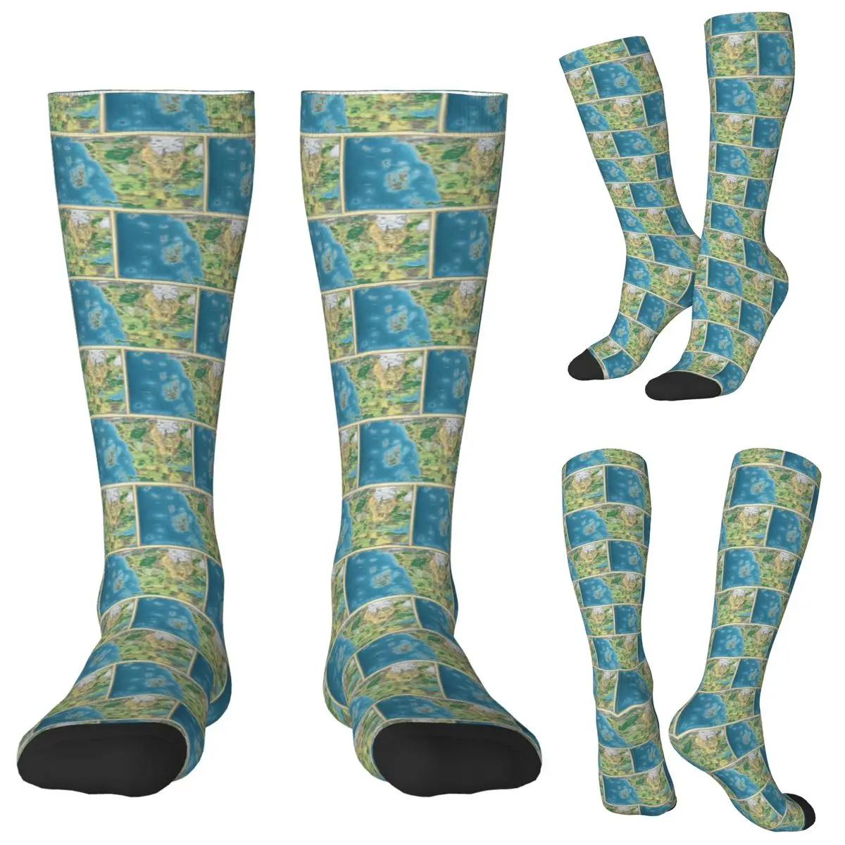 

Faerun Map Socks Harajuku Stockings All Season Long Socks Accessories for Unisex Birthday Present