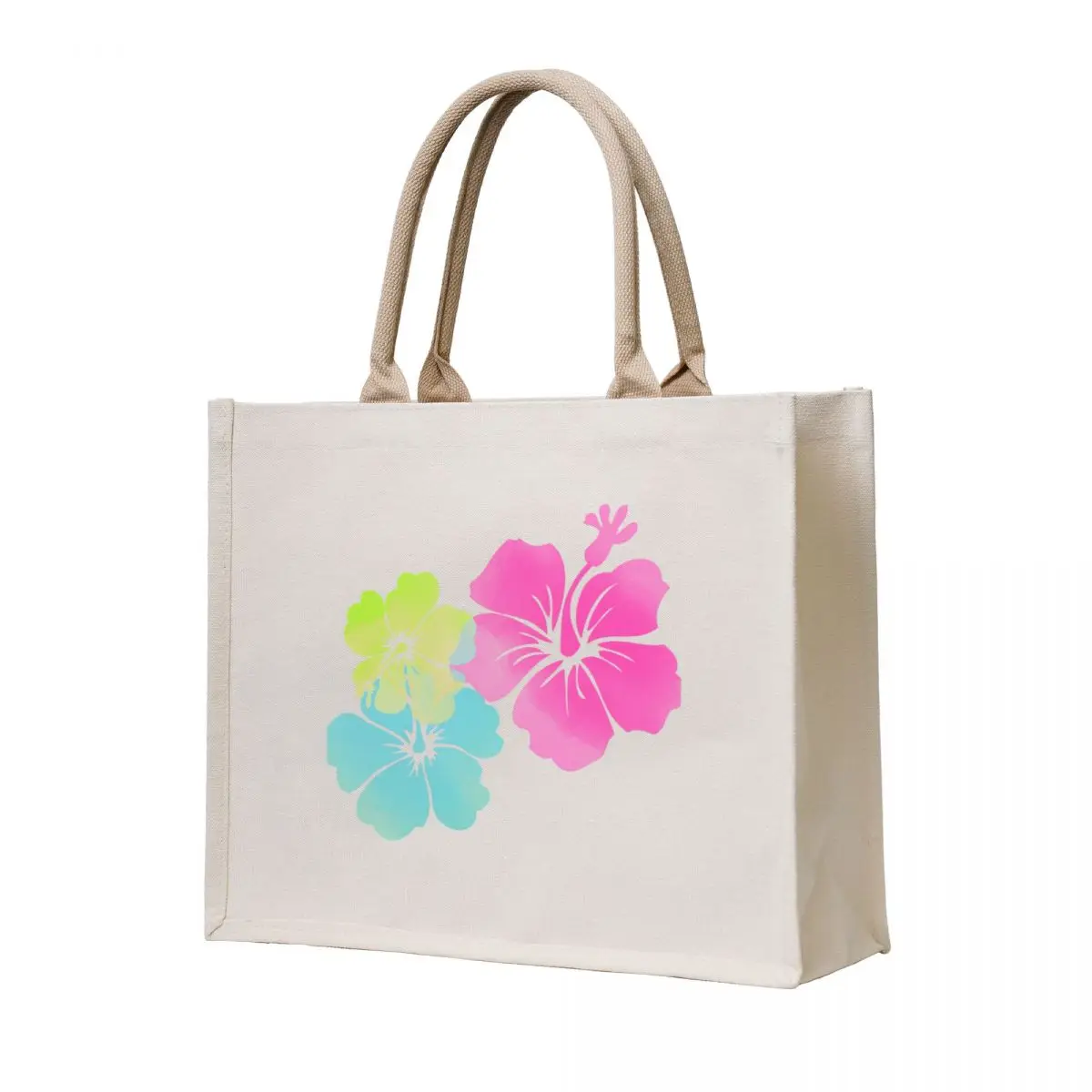 

Hawaii Hibiscus, Pink, Green, Blue Tote Bag Portable shopping bag tote bag men Canvas