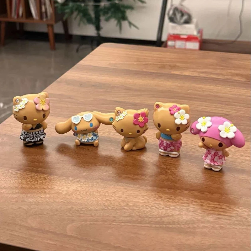 

New Kt Cat Black Leather Series Blind Box Sparkling Water Diamond Jade Guigou Handmade Desktop Ornament Surprise Gift For Girls