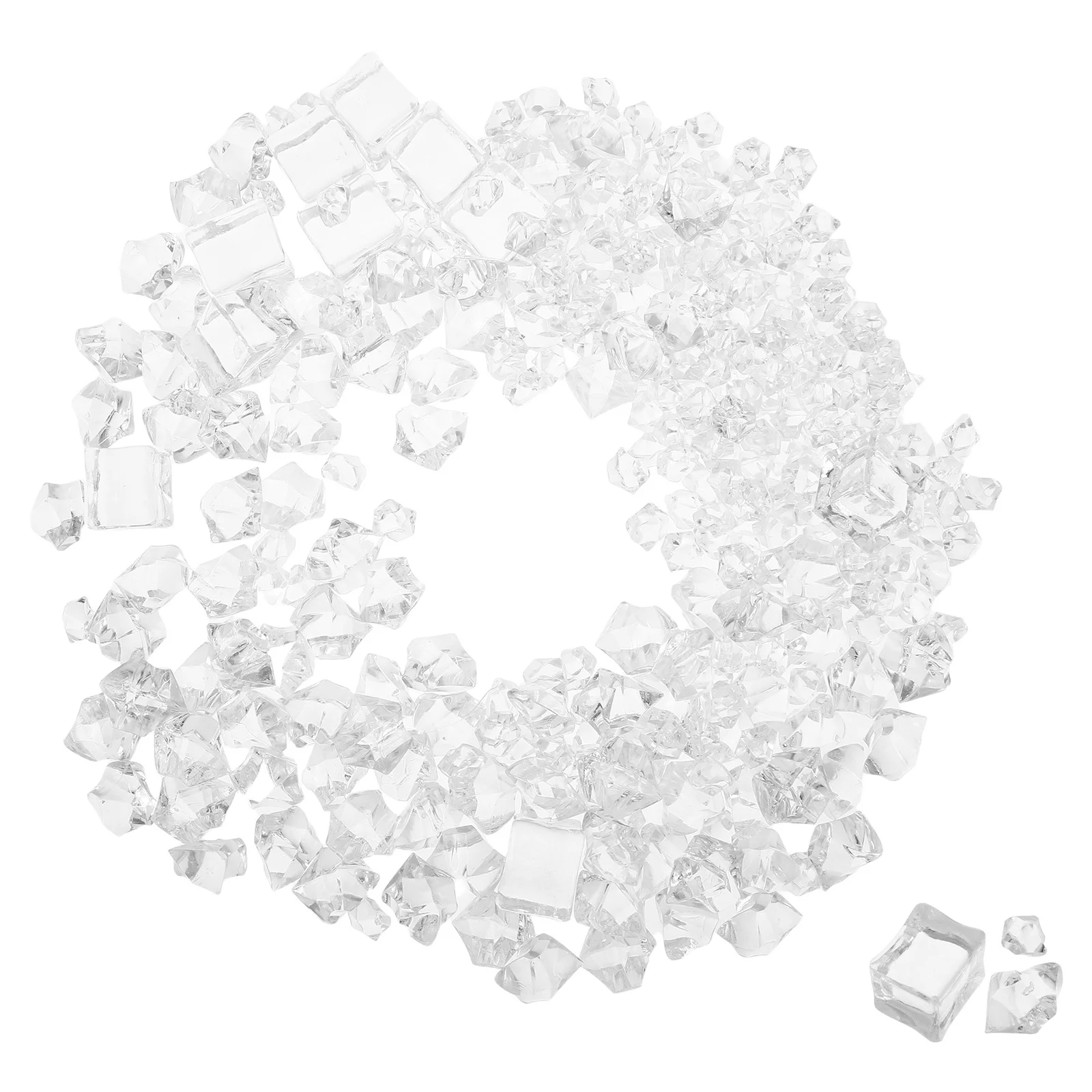 

310Pcs Fake Ice Cubes Realistic Acrylic Crushed Ice Rock Reusable Vase Fillers Wedding Table Scatter Photo Props Beverage Decor