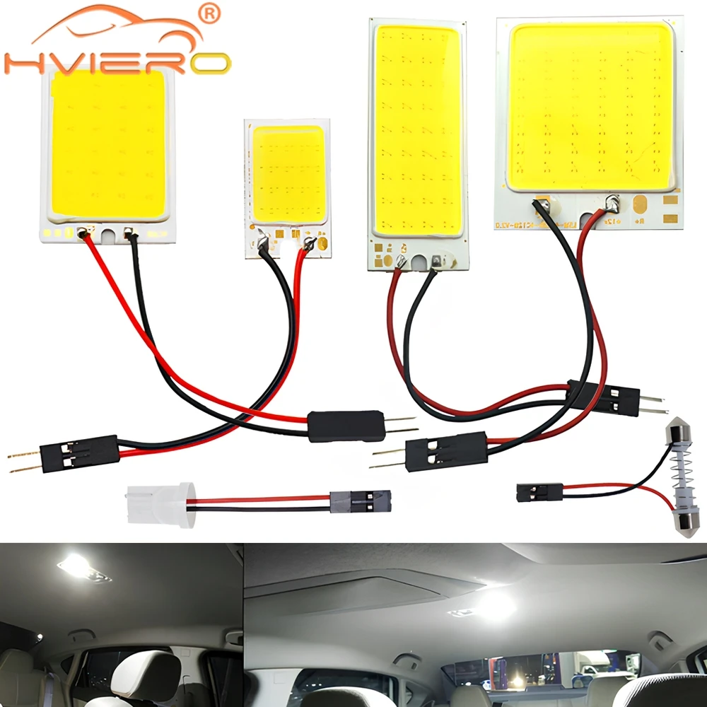 T10 C5W Car Led Cob 16/24/36/48SMD White Parking Bulb Auto Interior Reading Panel Lamp Super Bright Festoon License Plate Lights