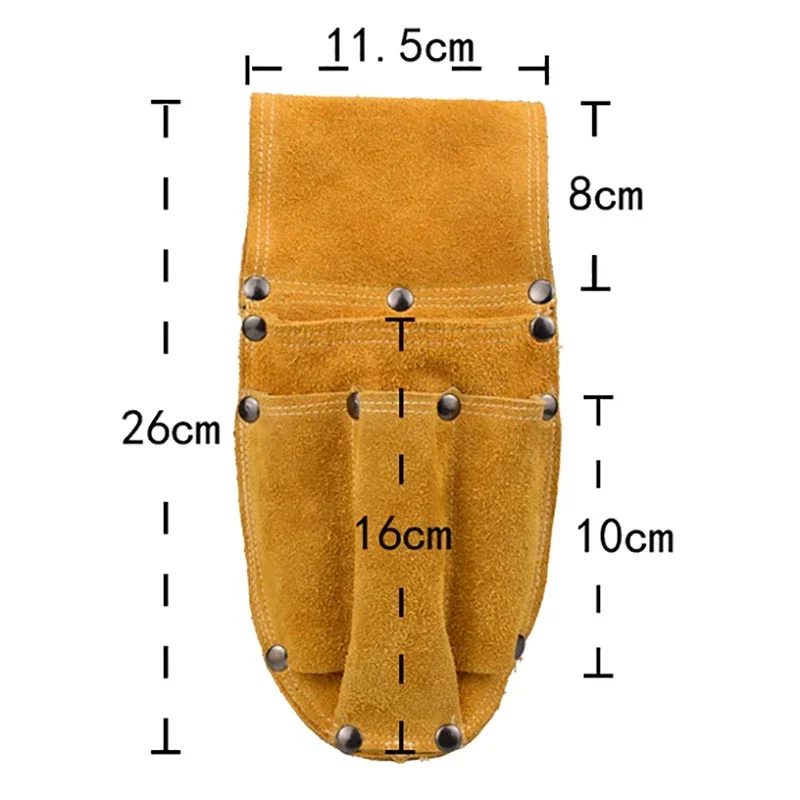 Cowhide Holster Waist Tool Bag Durable Electric Waist Belt Tool Pouch Bag With Belt Carpenter Carrying Case