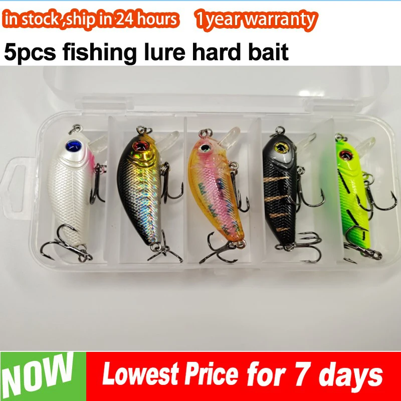 طُعم صيد سمك البلمة الصلب العائم ، متعدد الألوان ، متذبذب ، هزاز ، طُعم كرنك ، مخطط ، باس ، صيد الأسماك ، 5