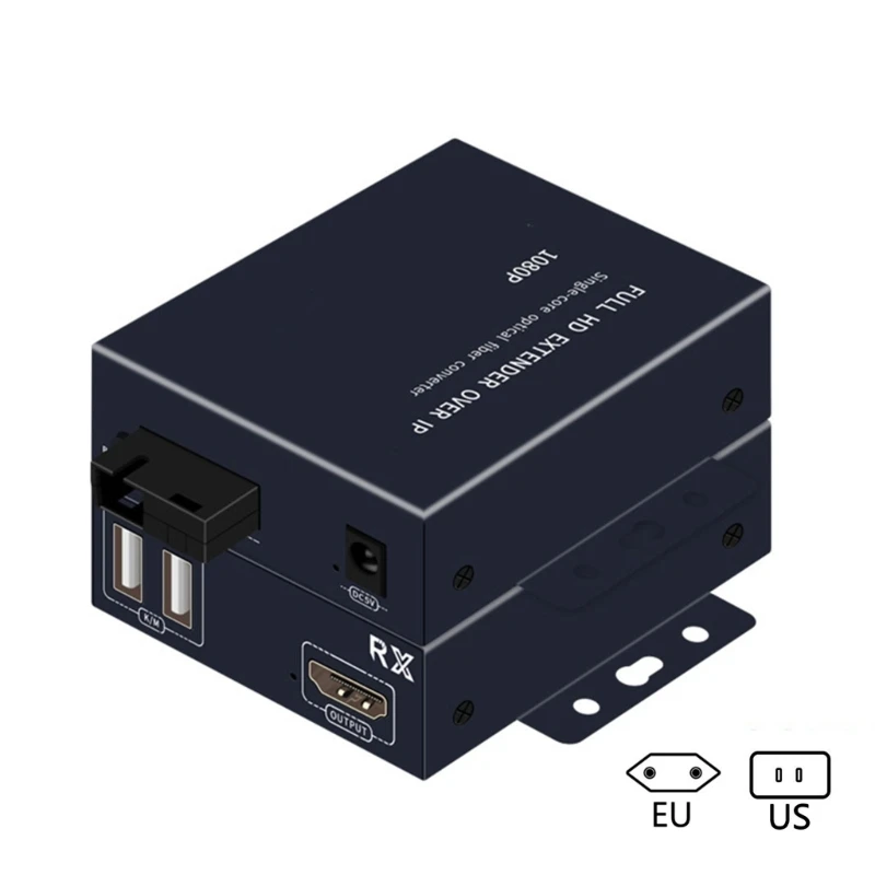 

1080P 20KM USB KVM Extender Transceiver Receiver Support Keyboards Mouse USB Control No Latency Power Supply Receiver