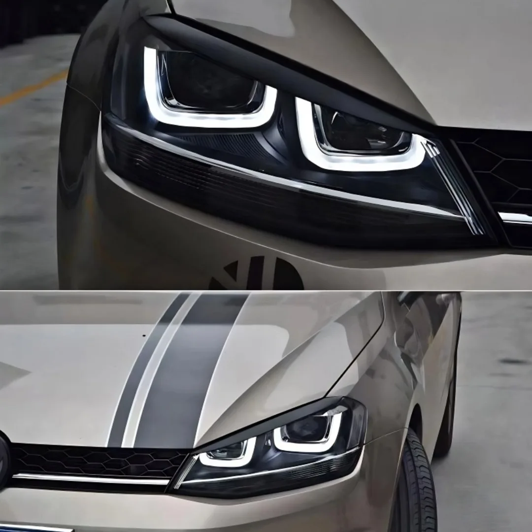 ل Volkswagen Golf 7 VII GTI GTD R MK7 المصباح الحاجب غطاء الجفن الكسوة الخارجي تعديل ضبط الملحقات طقم الجسم #2