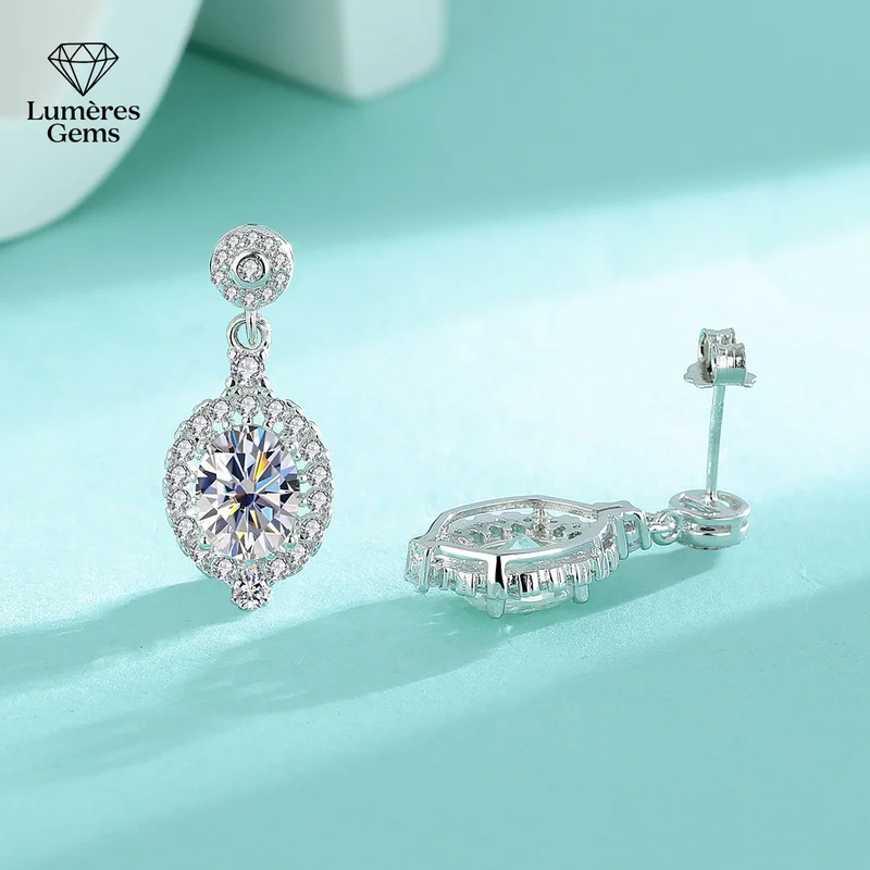 Lumière Gems Platinum PT950 Round Morganite Earrings - Exquisitely Designed, Sophisticated for Women, Trendy and Versatile, High