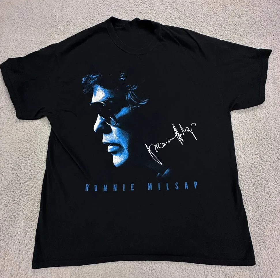 Vtg Ronnie Milsap Singer Cotton Unisex All Size Black Shirt BL161