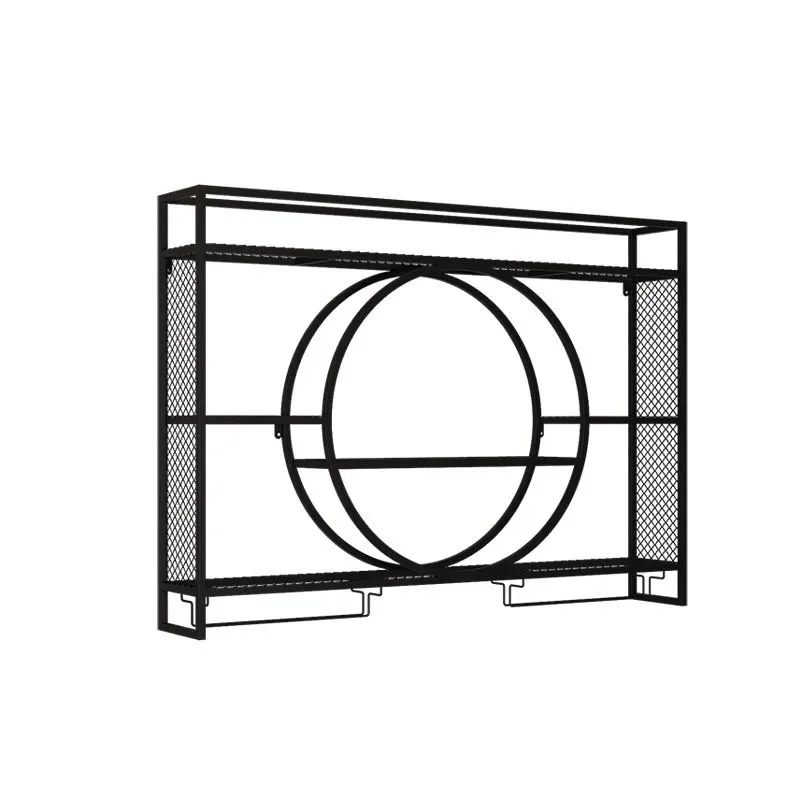 Hanging wine rack, metal wine wall restaurant Baijiu cup bar rack