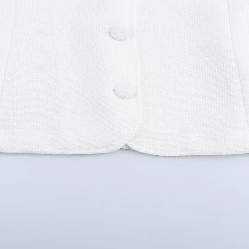 

Faionable White One-Button Outerwear for Women Commuter Sle Pure Polyester Fiber Long Sve Suit Coat Versatile Spring 2025