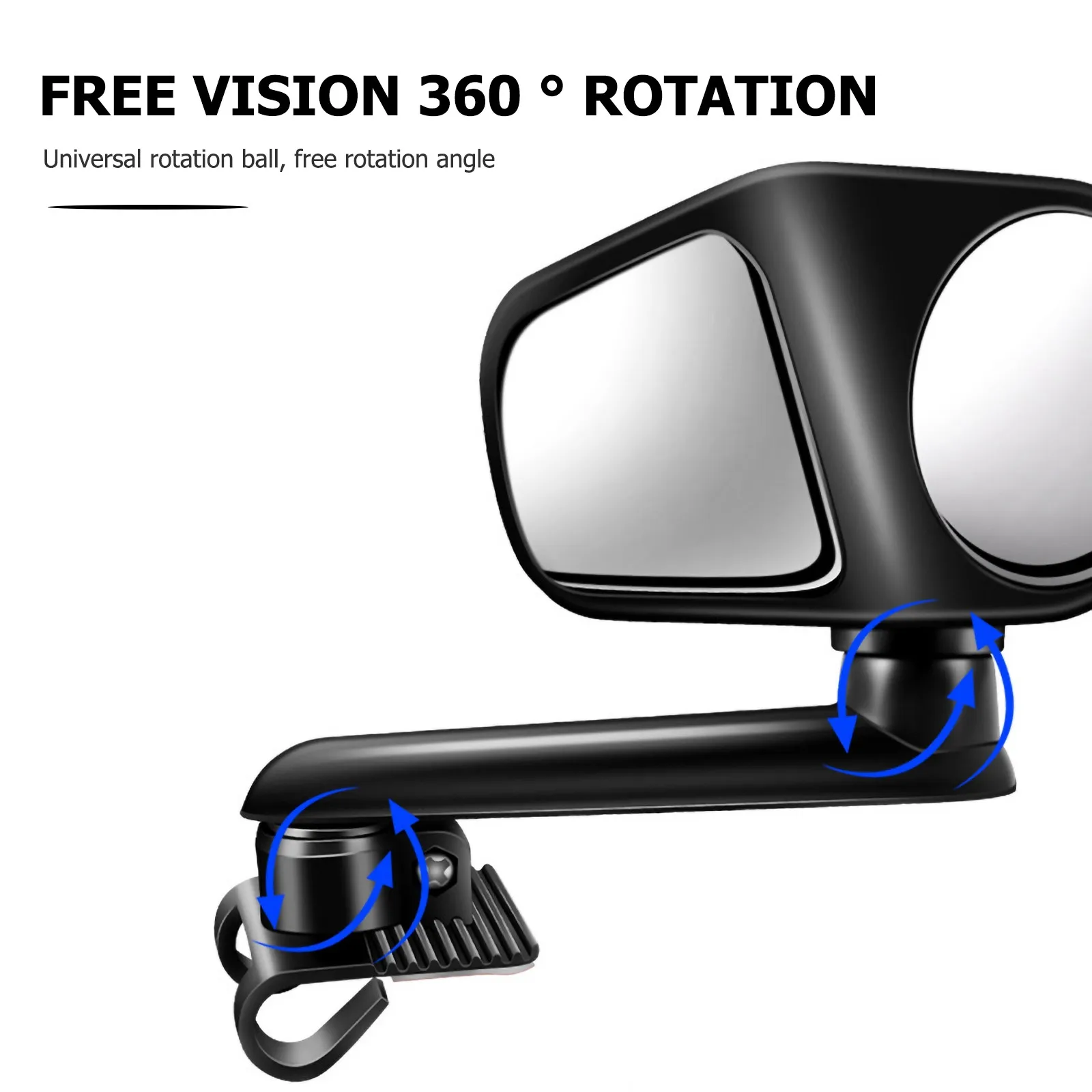 Efficient Universal Car Rearview Mirror Wide Angle Blind Spot Detection Parking Aid Rotatable Self Adhesive Safety Convex Mirror