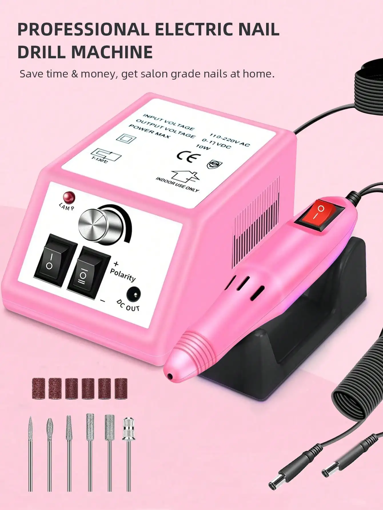 Electric Nail Polish Drill Machine Set With Nail Drill Bits & Sanding Rings, 20000RPM Portable Electric Manicure Art Pen