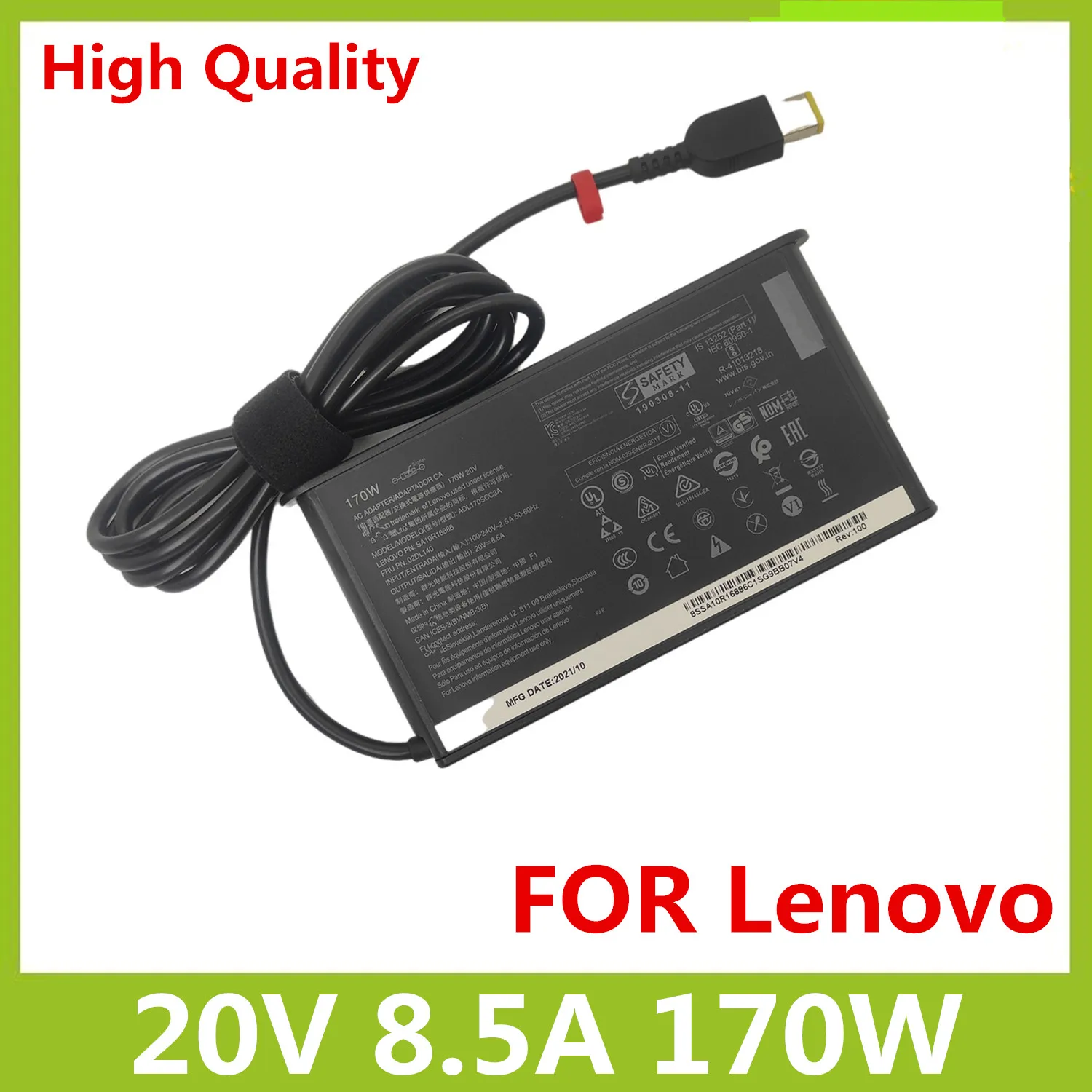 Original 20V 8.5A 170W USB C Laptop AC Power Adapter for Lenovo Legion Y720-15 Y7000P P50 P51 P70 P71 W540 W541 45N0514 Charger