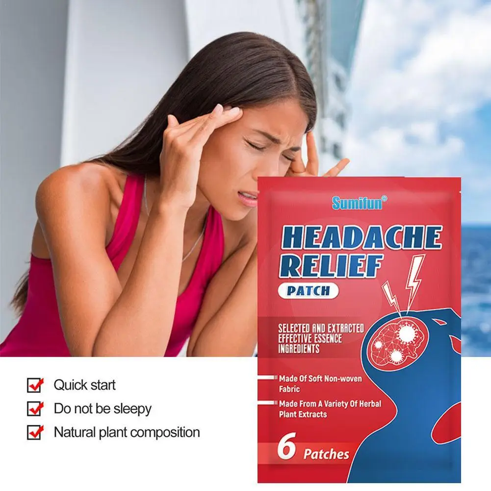 

Headache Relief Patch Treatment Migraine Plaster Relieve Dizziness Head Pain Reduce Stress Brain Nerve Relax Acupoint Sticker