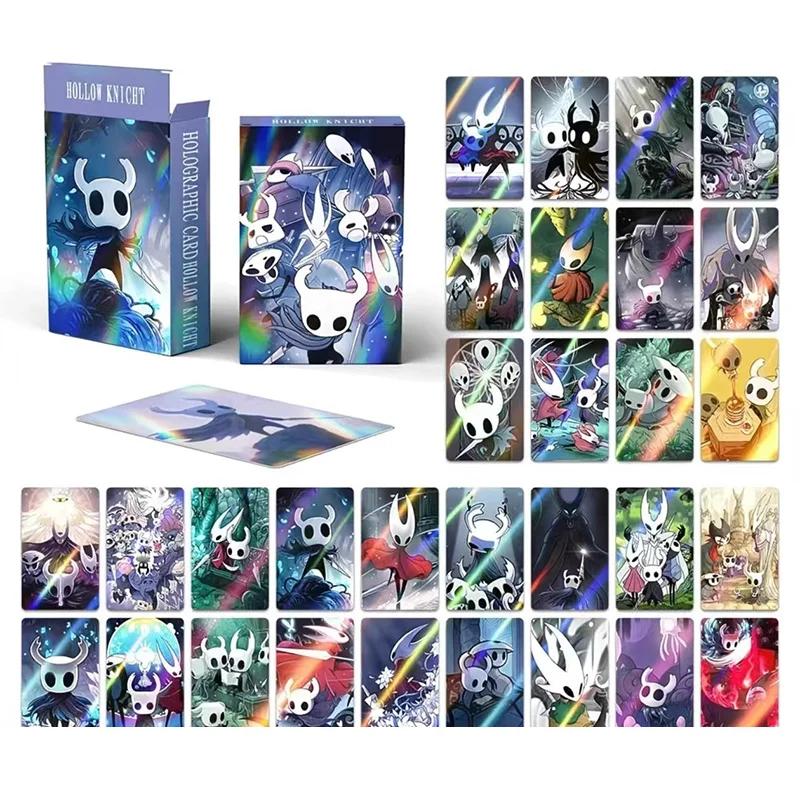 

Double-Sided LOMO Collection Anime Action Adventure Game Cards 30-Piece Laser Cut Cartoon Hollow Knight Trading Cards