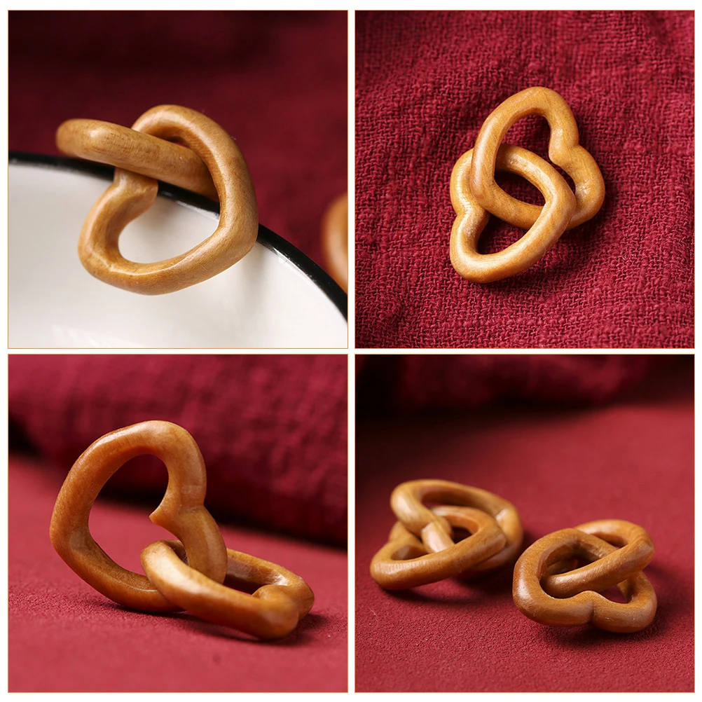 

1pcs Heart Charm Diy Hanging Necklace Earring Pendant Jewelry Making Supplies Hollow Design Wood Compatible Chain String Cord