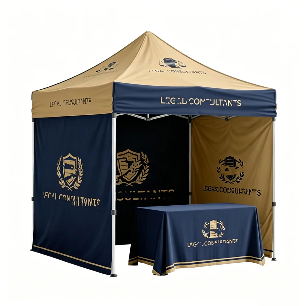 Heavy Duty Canopy Tent Aluminum Frame 10x10 FT Folding Pop up Outdoor Trade Show Custom Logo Print Free Design
