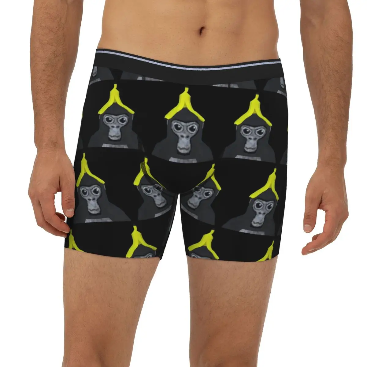 

Длинные трусы-боксеры Gorilla Tag Monkey с бананом, короткие мужские трусы, дышащее нижнее белье для мужчин, подарок бойфренду