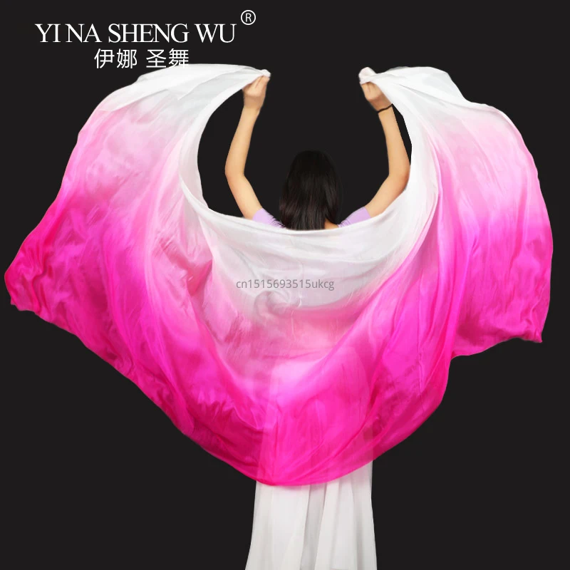

100% шелковый реквизит для танца живота, женская шелковая вуаль для танца живота 250*114 см, вуаль для танца живота, шелковая вуаль для танца живота для девочек, розовая + розовая + белая