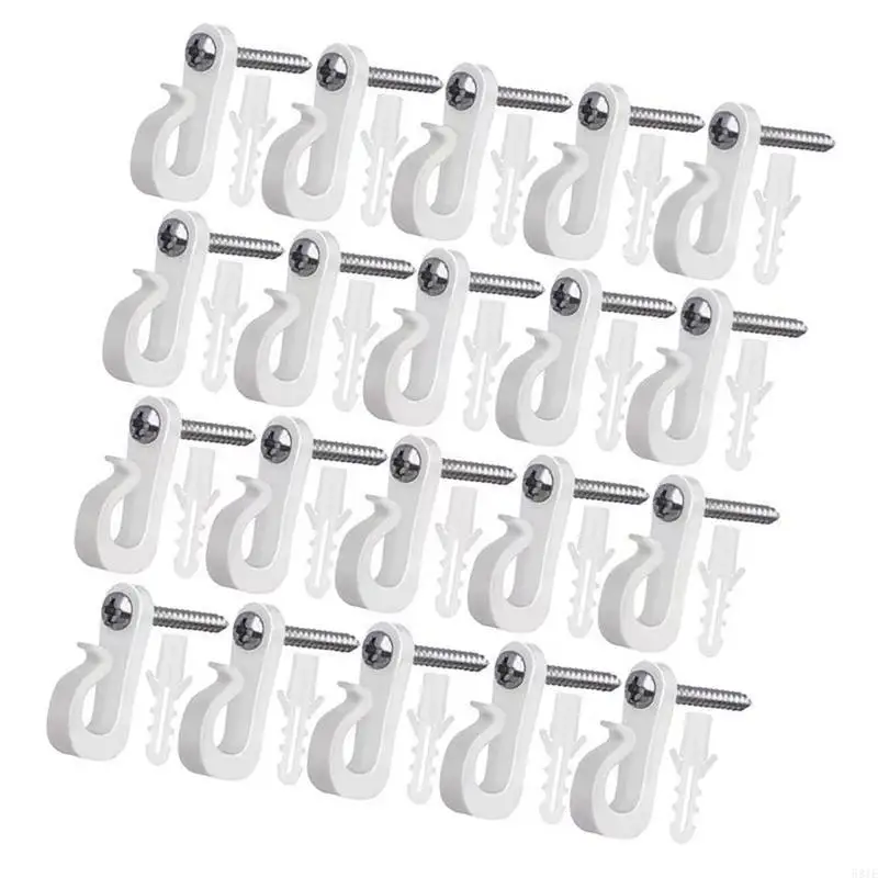581E Sturdy Plastic Materials White S Hook Portable Accessory for Organizing Christmas Light and Parties Decorations