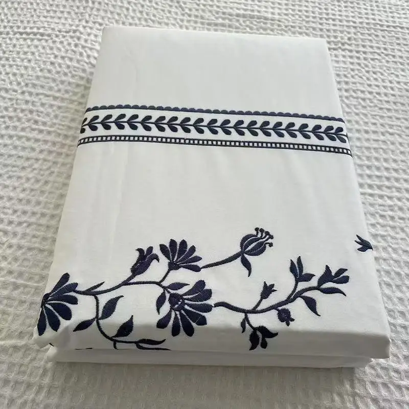 Elegant Embroidery White100% Cotton Duvet Cover Set Twin Queen King Size Beding Single And Double Quilt Cover