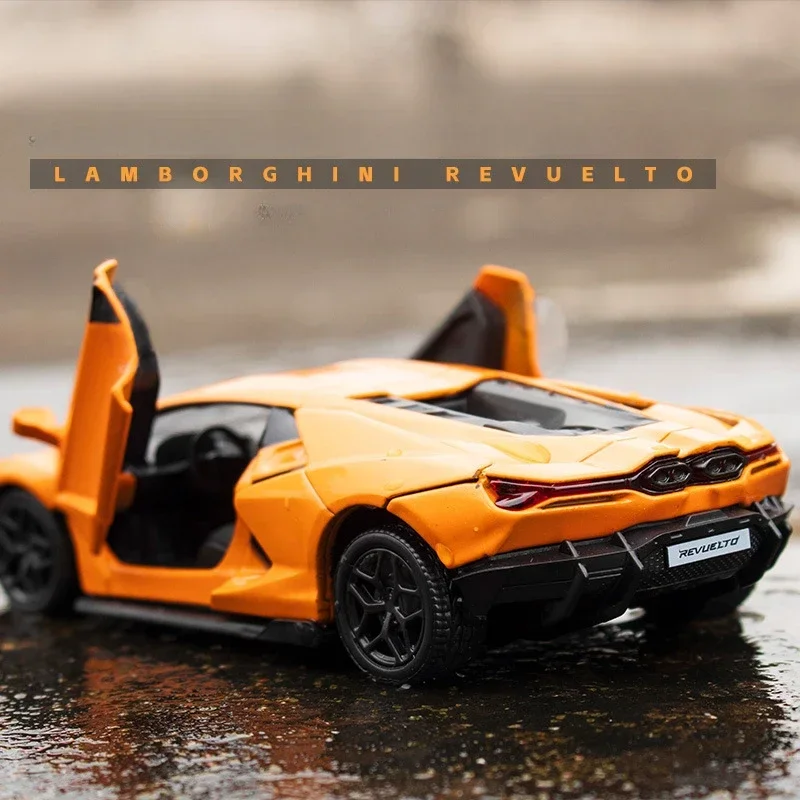 Simulation 1/36 Scale Miniature Voiture Of Lamborghini Revuelto Collective Metal Diecast Toy Vehicle Children Boy Birthday Gift