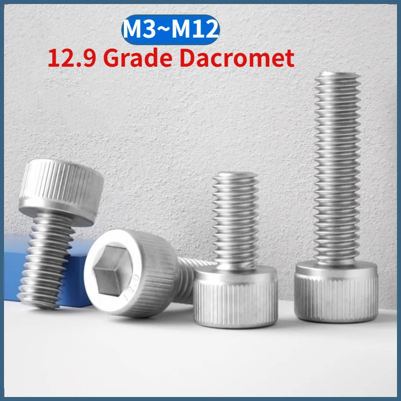 Beicai M3 M4 M5 M6 M8 M10 M12 Grade 12.9 Alloy Steel Dacromet DIN912 Hexagon Hex Socket Cap Allen Bolt Screw Length 6mm-50mm