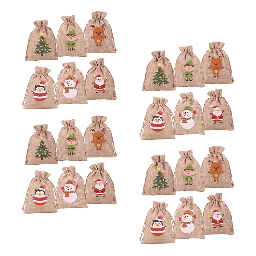 

24 Pcs Christmas Sack Advent Calendar for Kids Advents Stitch Calendars Bags Countdown Gift Party Favors Candy Set