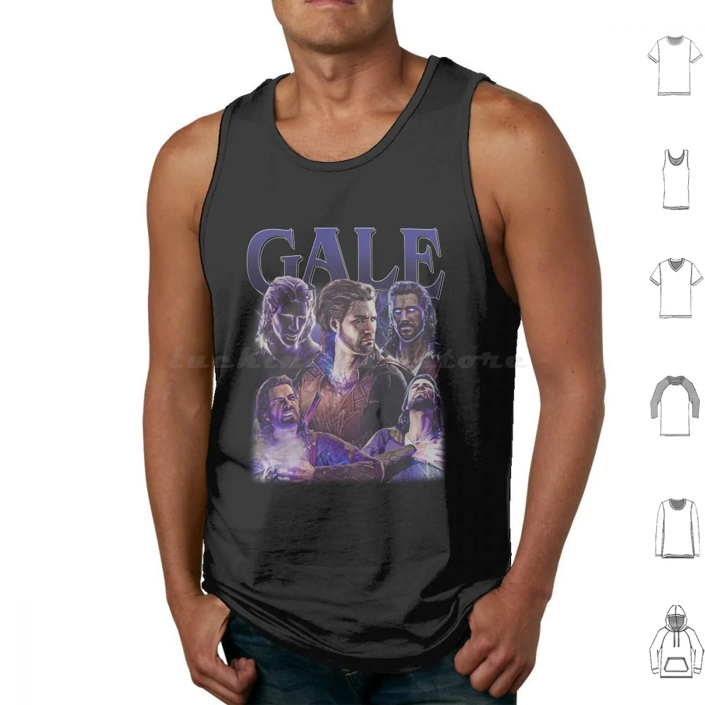 Retro Astarion Gale Baldurs Gate 3 Vintage Tank Tops Print Cotton Baldurs Gate 3 Dnd Master Baldurs Gate 2 Video