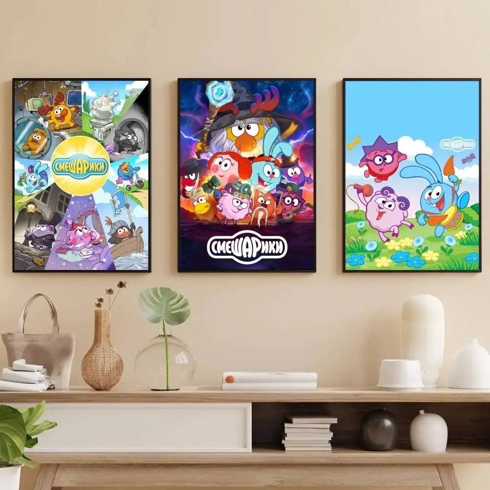 

Cartoon S-Smeshariki Poster Self-adhesive Art Waterproof Paper Sticker Coffee House Bar Room