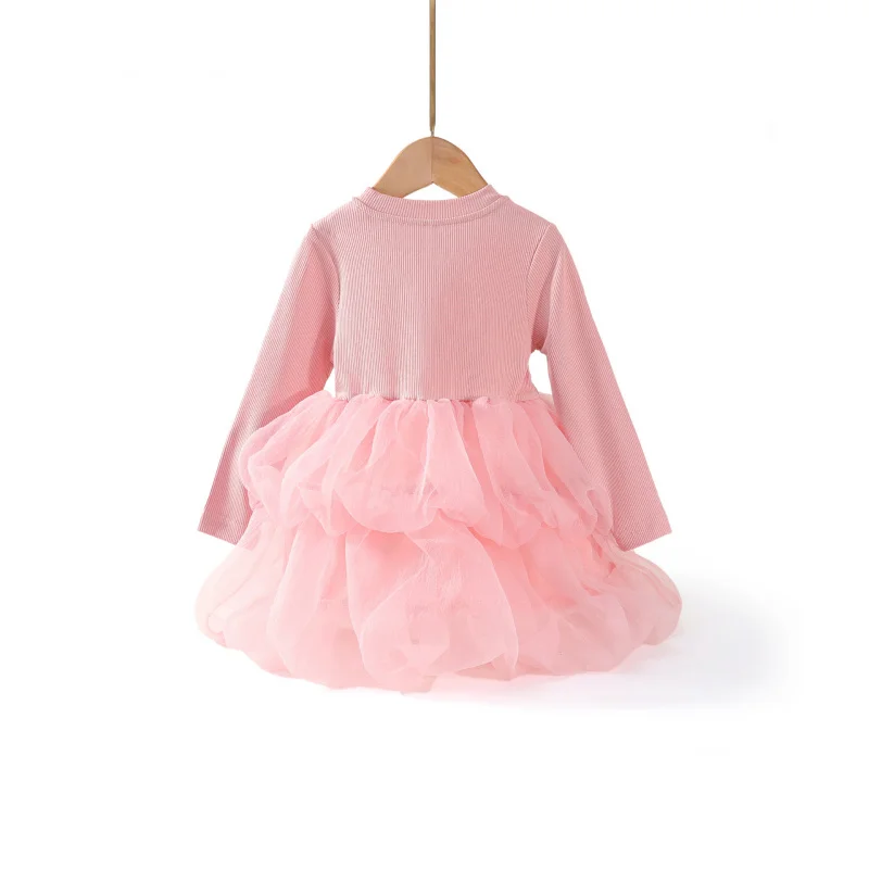 

Girls' Dress2025New Children's Autumn Clothes Girls' Western Style Princess Dress Baby Girl's Mesh Birthday Dress