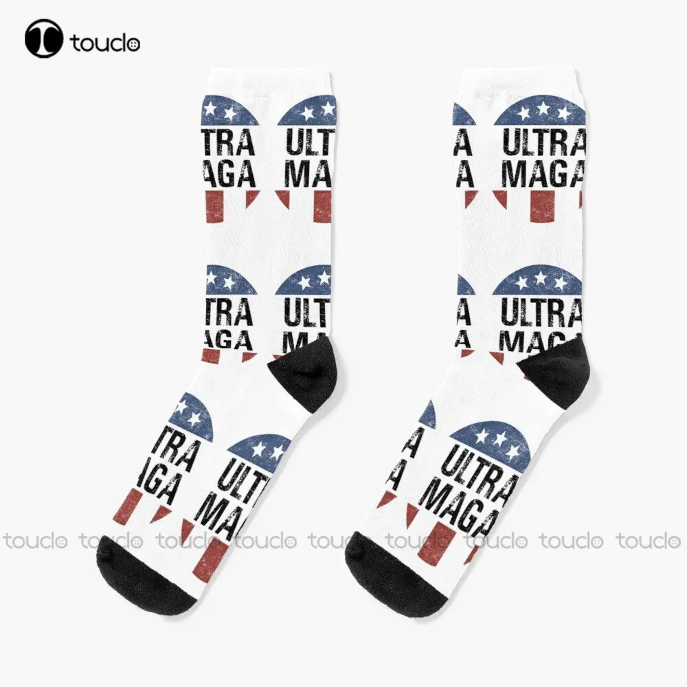 Ultra Maga Us Flag Socks Soccer Socks Girls Personalized Custom Unisex Adult Teen Youth Socks Custom Gift New Popular Casual