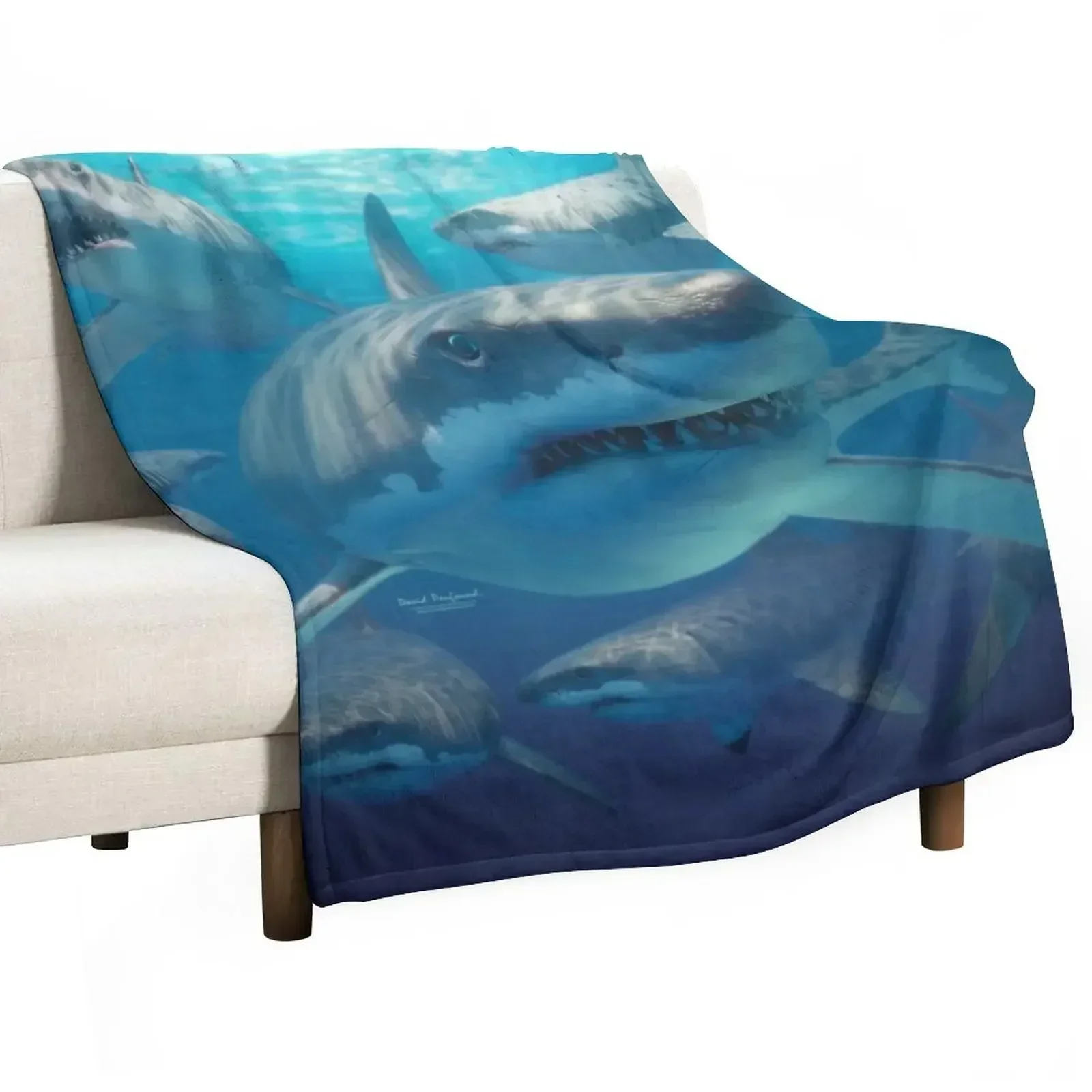 

Great white sharks Throw Blanket Large Bed Fashionable Soft Beds Sofa Blankets