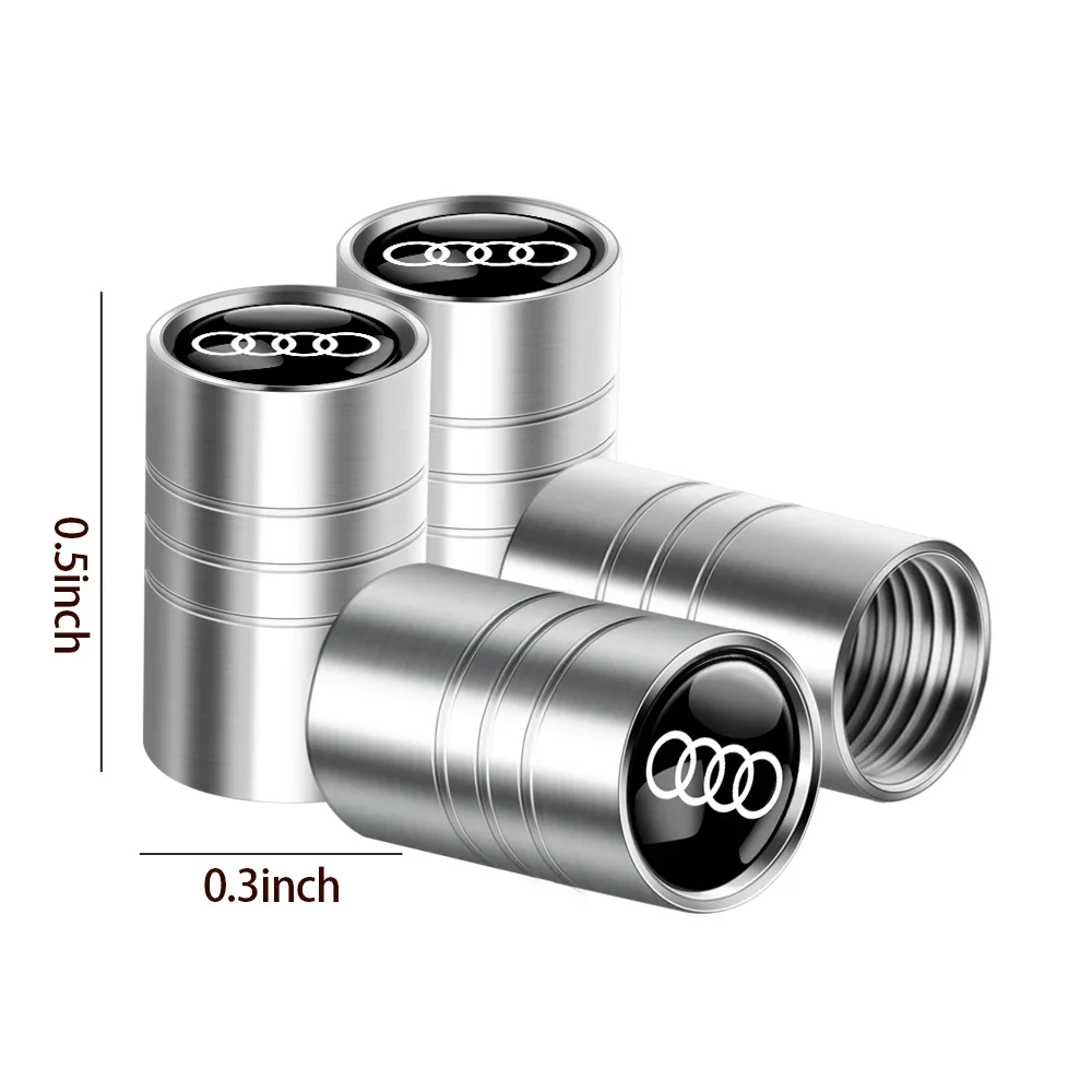 Valve Stems Caps 4pcs Car Metal Tire Valve Stem Caps For Audi Sline A4 A5 A6 A7 C5 C6 C7 TT S3 S6 Q3 Q5 Q7 8P 8L 8V B6 B7 B9 Qua view 3