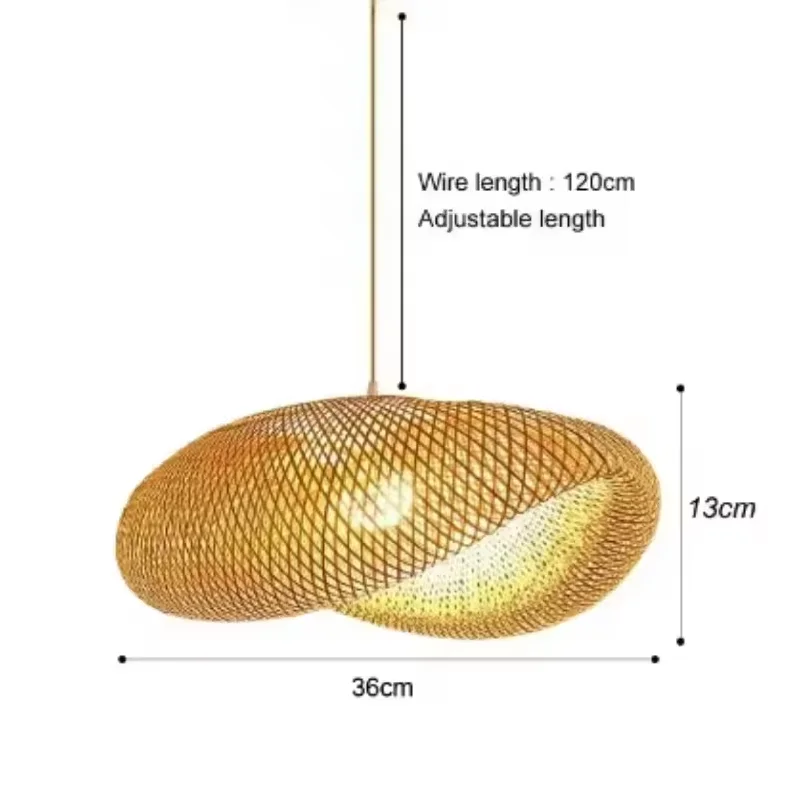 Vintage handgeweven bamboe kroonluchters rotan led hangend plafond restaurant keuken bar decor lamp E27 zonder gloeilamp