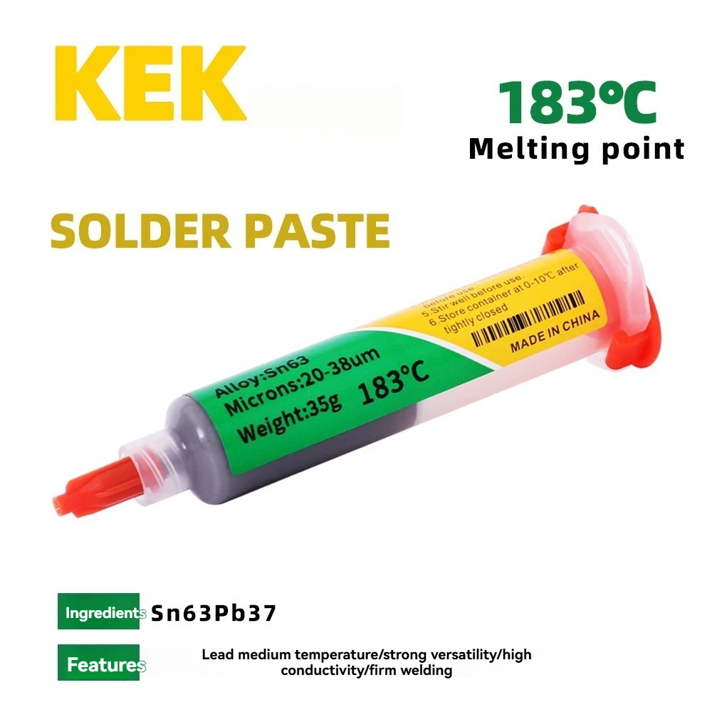 

KEK factory syringe solder paste 183 ° C medium temperature Sn63Pb37 syringe solder paste independent packaging