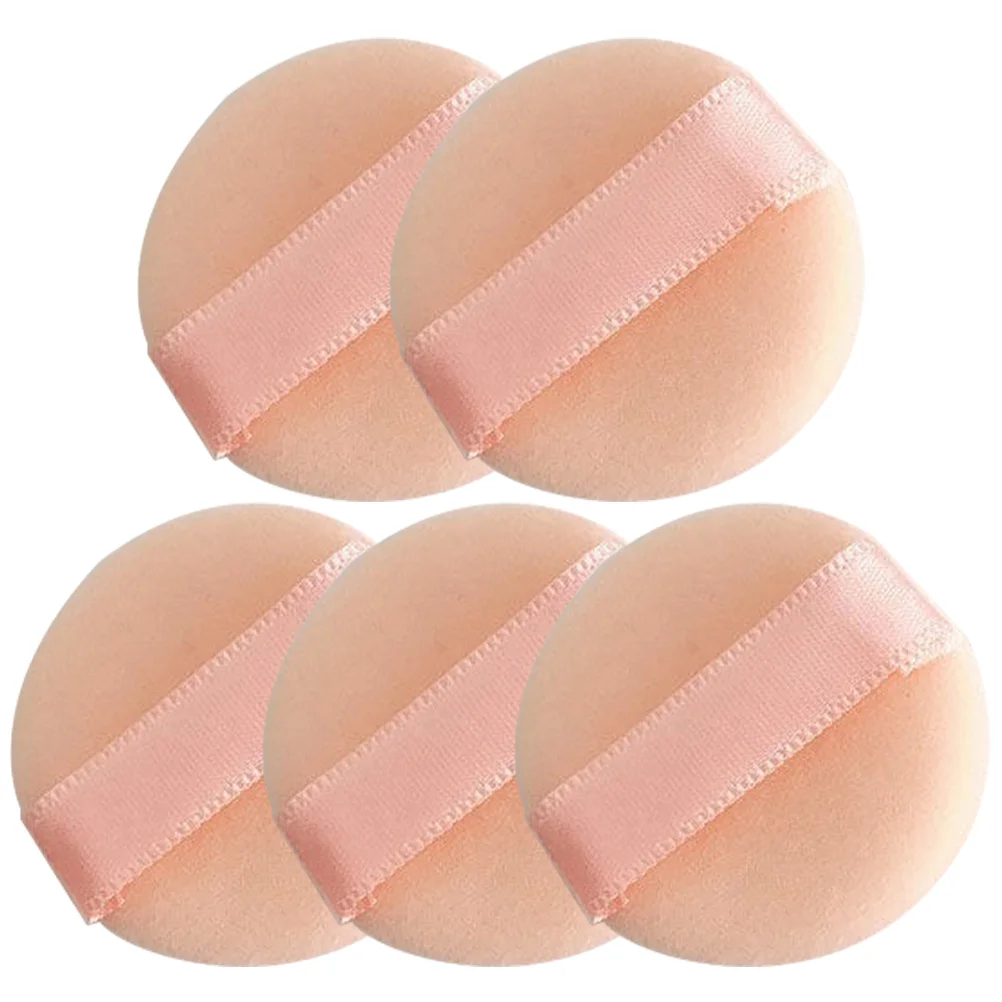 5 pezzi mini soffio per trucco floccato soffio di polvere per il corpo polvere fissante sciolta frullatore da donna comodo riutilizzabile portatile