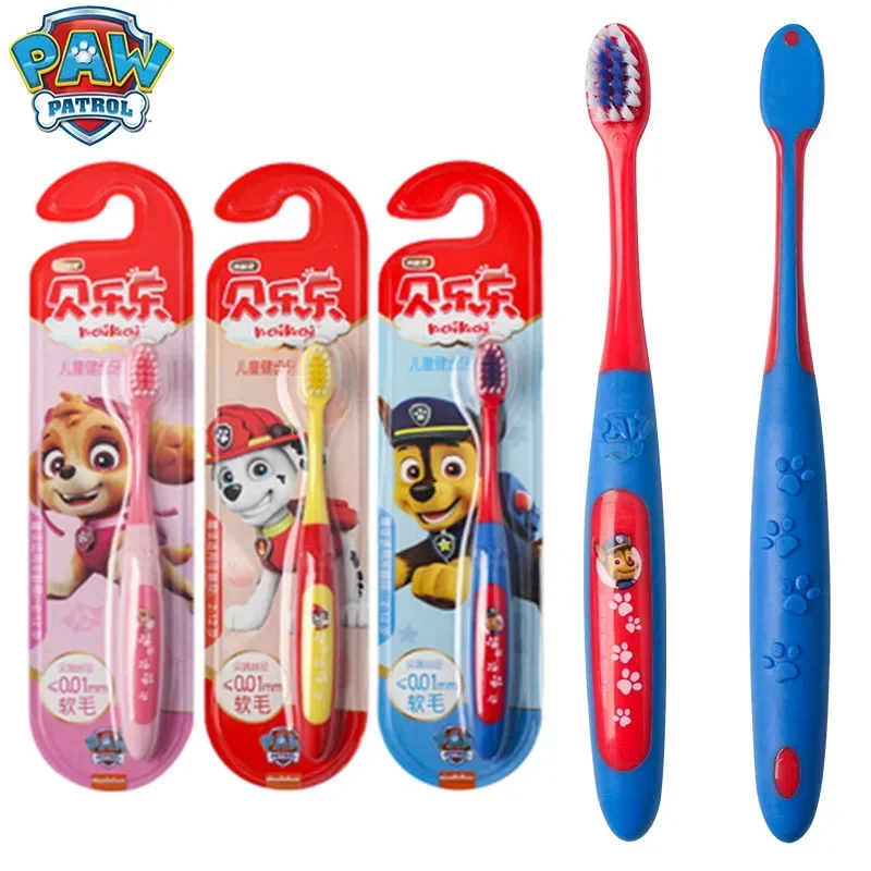 Kawaii Paw Patrols Soft Bristle Toothbrush Anime Figures Chase Marshall Skye Kids Doll Tooth Brush Children Toys Birthday Gifts