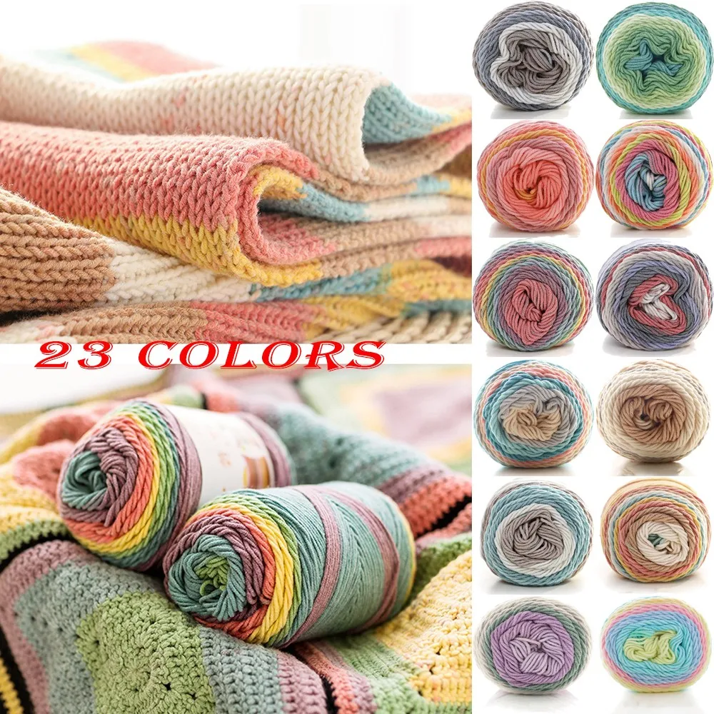 

5-ply Rainbow Cotton Yarn Soft Balls Yarn Handmade DIY Knitting Yarn Crochet Sewing For Blankets Scarves Bag Pillowcase