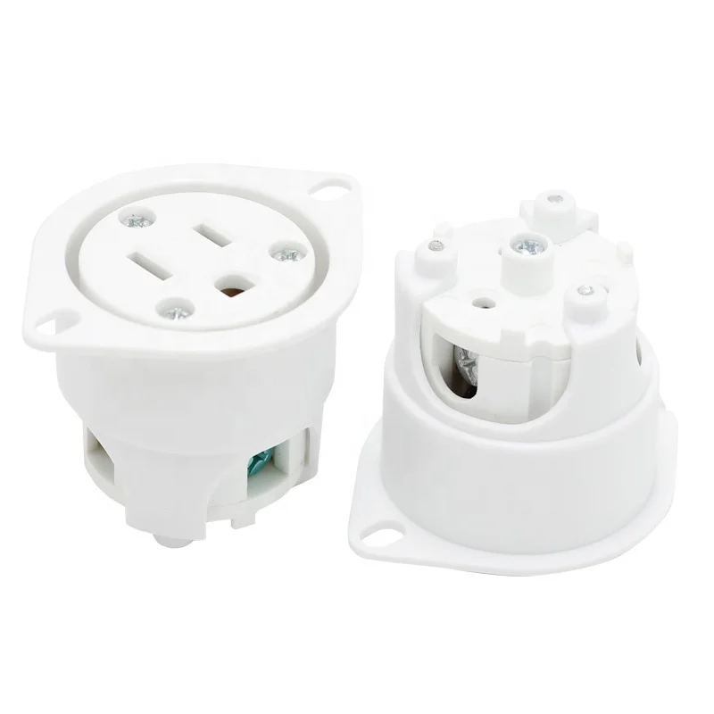 US Copper Nema 5-15R US Straight Female Power Adapter Plug 3p Electrical Industrial Wiring Connector  Mainland China  Multiprise