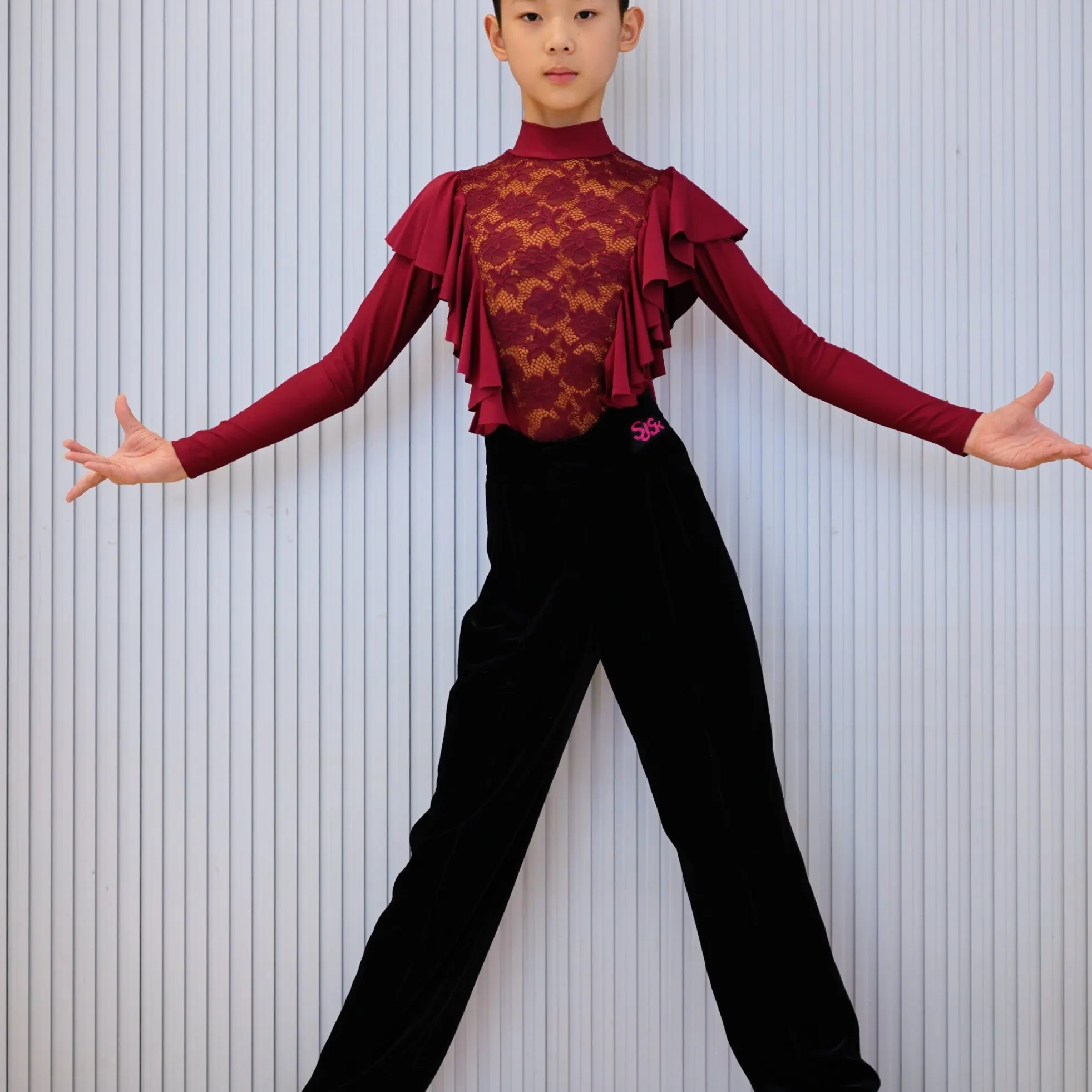 nouveau-costume-de-danse-latine-pour-garcons-haut-a-manches-longues-et-col-montant-en-dentelle-blouse-a-volants-pantalon-tenue-de-performance-rumba-samba-pour-enfants