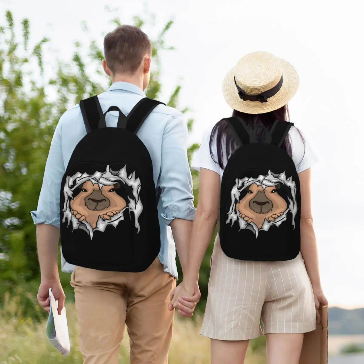 

Capybara Is My Spirit Animal Backpack Student Boys Girls BookBag Kids School Bag Computer Shoulder Bags for Men Women