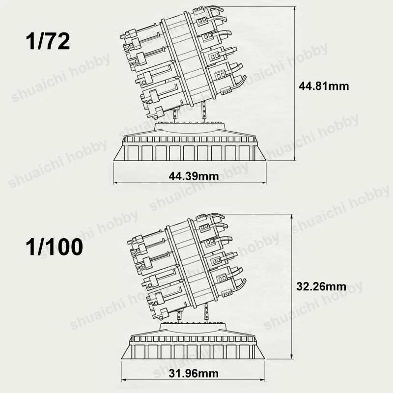 2 ชิ้น 1/72 1/100 1/144 1/350 โมเดลยานรบจรวดต่อต้านเรือดำน้ำรุ่น Rub-6000 แบบไม่มีสี สำหรับจำลองฉากป้องกันชายฝั่ง