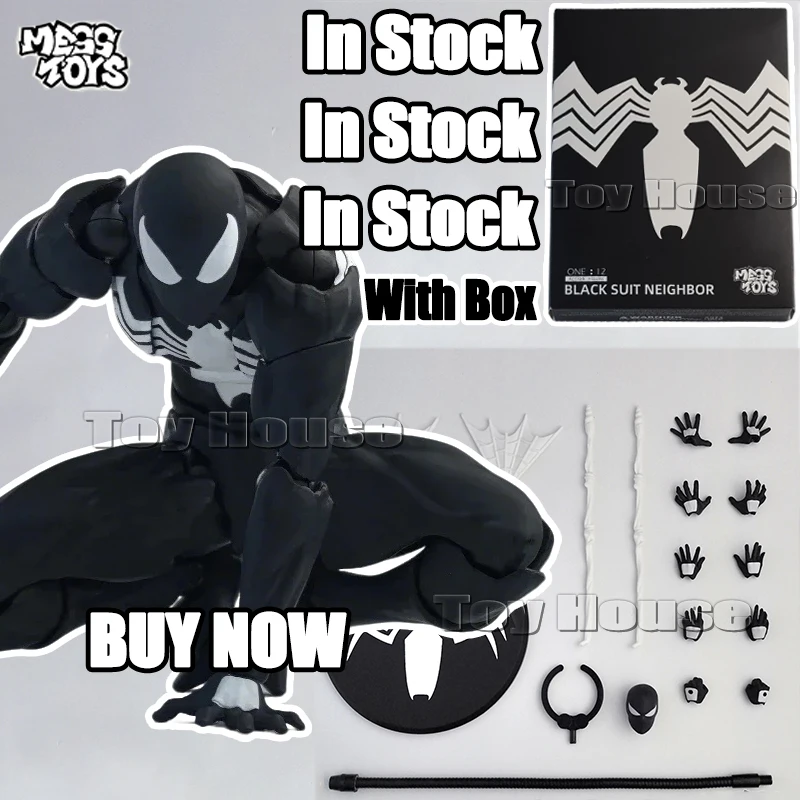 

New In Stock Mess Toys Figure Black Suit Neighbor Symbiote Scarlet Spider Kaine Parker Black Red Spider Action Figure Gifts Toys