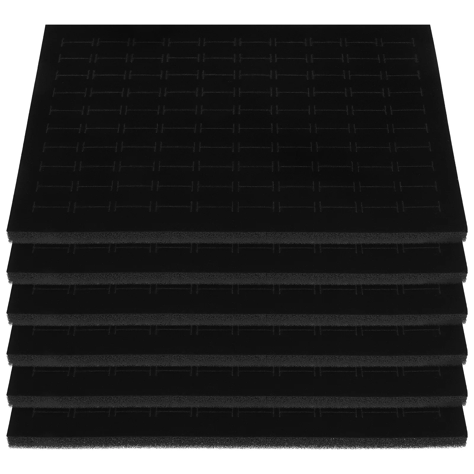 

6 pcs Trays Black Ring Display Ring Insert Display Cushion Pads Small Insert Mat Sponge Soft Organizer Storage Box Container