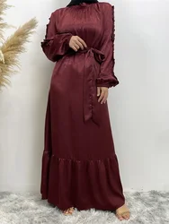 Moderate Muslim Middle East clothing new hot fashion fashion Simple and elegant Dubai Arabian Turkish hemmed long sleeve women