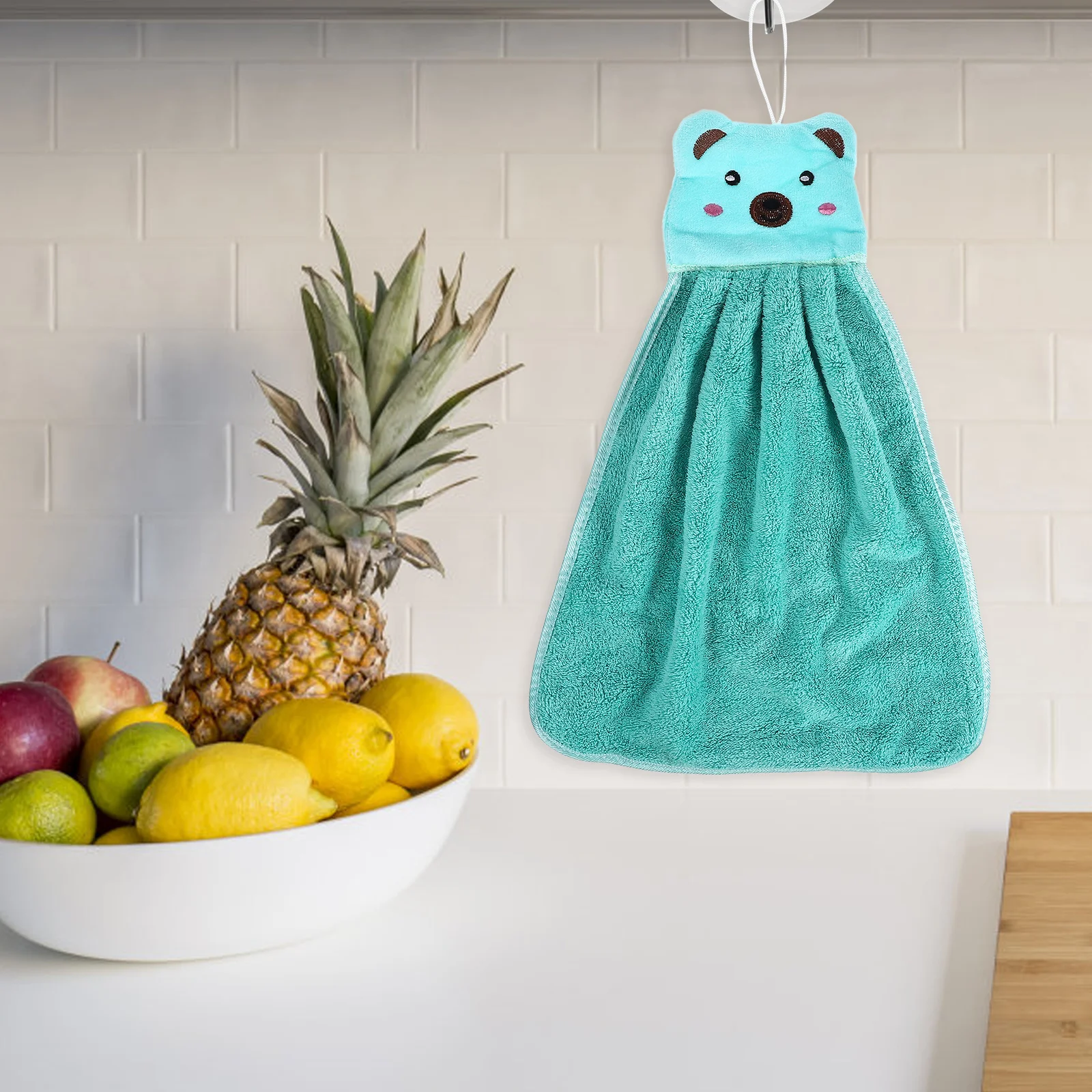 

Hanging Hand Towels Cat Towels Thicken Coral Fleece Fast Dry Dish Wipe Cloth for Home Kitchen Bathroom(Light Blue, Cat/Dog Patte