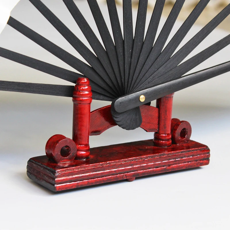 Support d'éventail à main pliant de style chinois, support de base d'affichage, art vintage, bois, inj, papier, dentelle, bois robuste, maison, bureau, décor de table