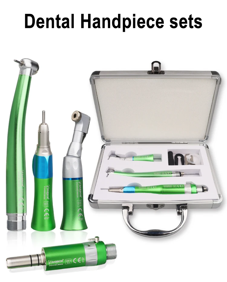 Dental Handpiece Sets Dentist High/Low Speed 2/4Holes Air Turbine Straight Contra Angle Single Water Dentistry Tool