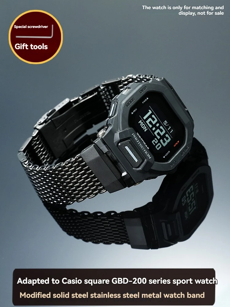 

Ремешок для часов gbd-200uu для G-SHOCK Casio GBD-200-1A GBD-200RD-4 серии, ремешок из нержавеющей стали, металлический браслет, аксессуары для мужских часов